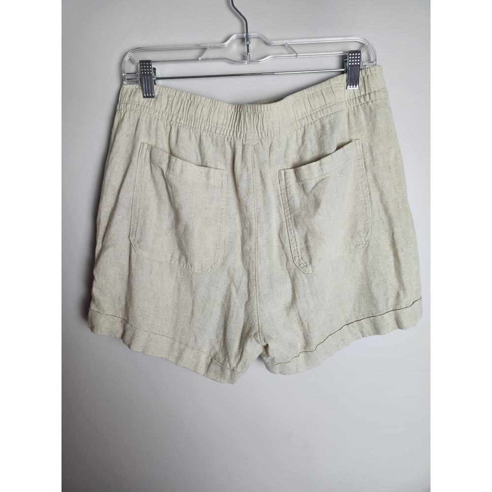 Old Navy Linen Blend High Rise Cuffed Shorts women's M Pockets beachy minimalist - Picture 4 of 9
